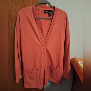 Hunt Club Women's Coral Jacket Half Button Down And Pockets Size L
